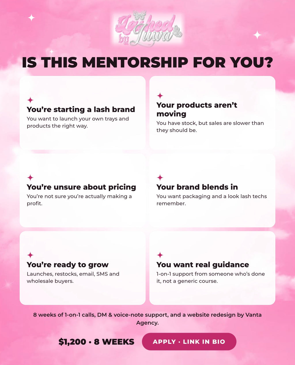 8 Week Lash Supplier Mentorship